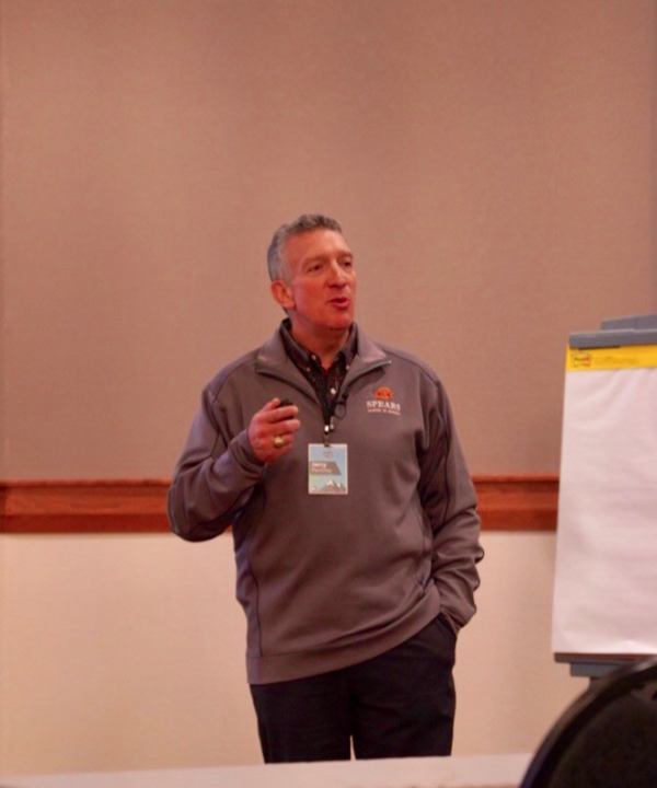 Jerry Rackley speaking in the breakout room at ProfCon 2019