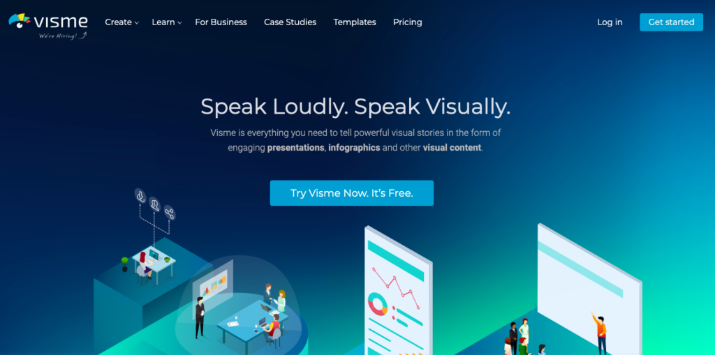 Visme home page