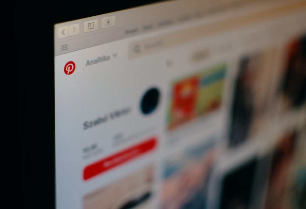 A desktop screen displaying a Pinterest feed