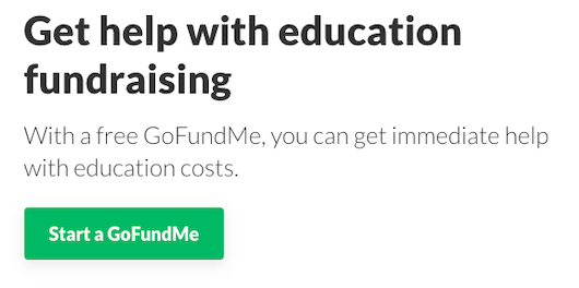 A screenshot of the button a user click to start a GoFundMe