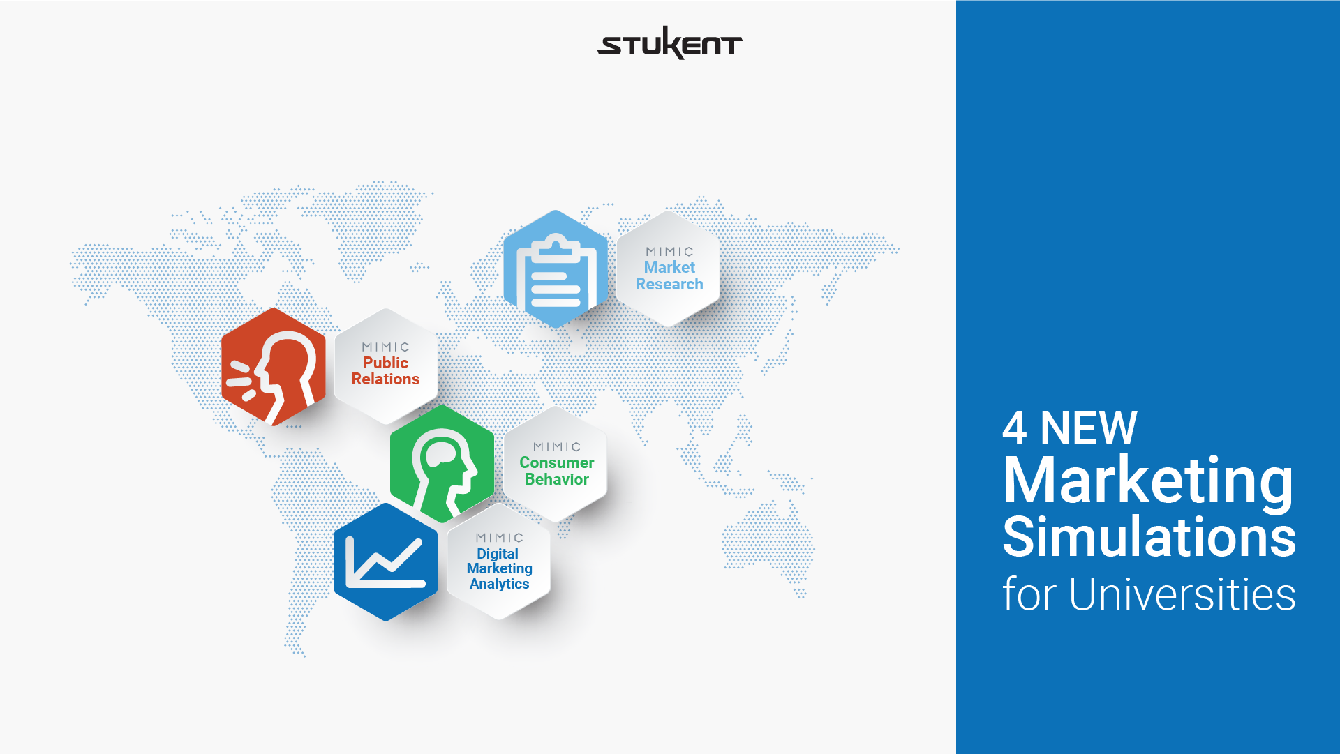 Four new marketing simulations for colleges: Mimic Public Relations, Mimic Digital Marketing Analytics, Mimic Customer Behavior, and Mimic Market Research