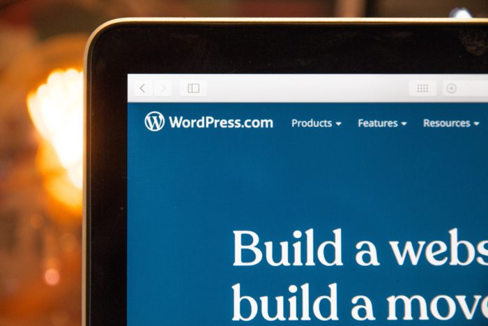 WordPress pulled up on a laptop