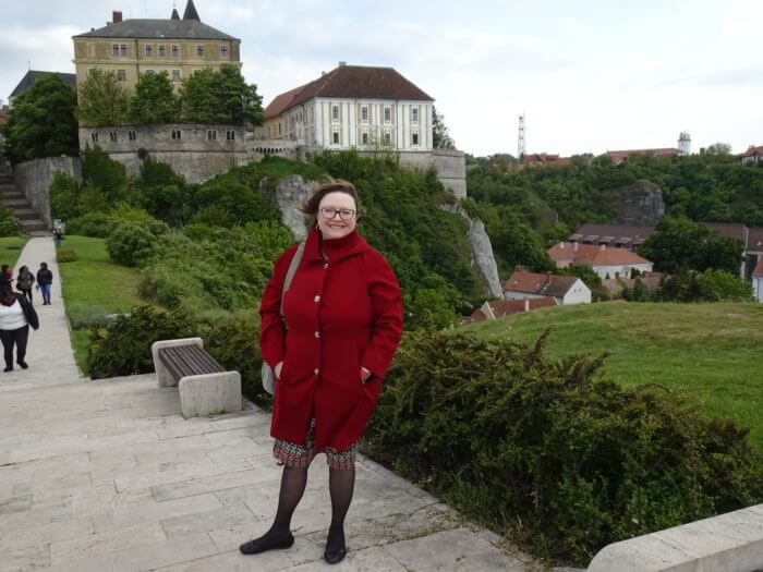 Dr. Joie Hain in Hungary for a study-abroad course
