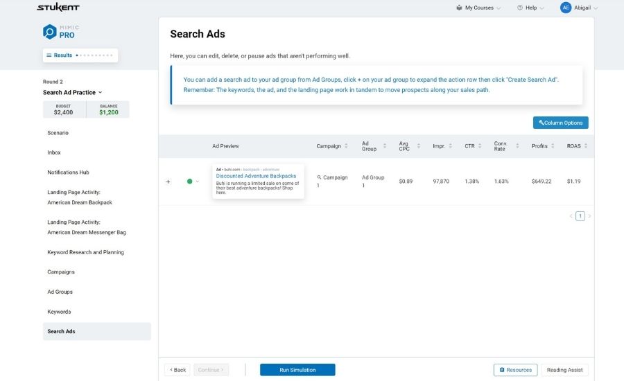 Stukents Digital Marketing Simternship™ Customer Transition Page