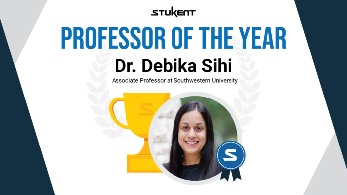 Stukent professor of the year Dr. Debika Sihi