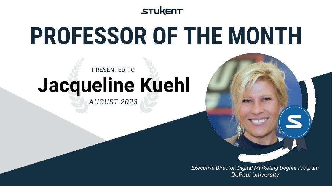 Jacqueline Kuehl is a professional corporate marketer who runs the digital marketing degree program at DePaul University in Chicago, Ill. Before her current role, she helped grow business for a global company as vice Ppesident of marketing. She has deep roots in the marketing industry, allowing her to shape her students' skills with real-world insights.