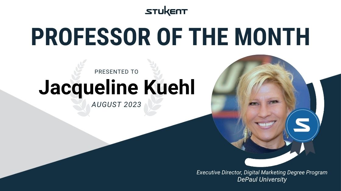 Jacqueline Kuehl is a professional corporate marketer who runs the digital marketing degree program at DePaul University in Chicago, Ill. Before her current role, she helped grow business for a global company as vice Ppesident of marketing. She has deep roots in the marketing industry, allowing her to shape her students' skills with real-world insights.