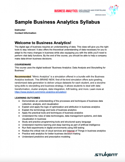 BA Sample Syllabus