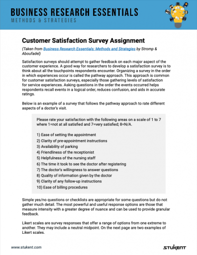 Customer Satisfaction Survey Assignment